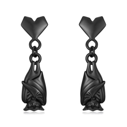 Dorunmo 925 Sterling Silver Dangle Drop Earrings for Women Holiday Earrings Hypoallergenic Halloween Christmas Jewelry Festival Gifts for Women - style: Halloween-Bat-05