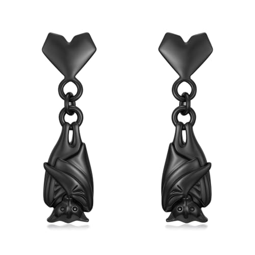 Dorunmo 925 Sterling Silver Dangle Drop Earrings for Women Holiday Earrings Hypoallergenic Halloween Christmas Jewelry Festival Gifts for Women - style: Halloween-Bat-05