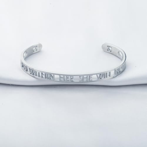 CHOORO Christian Gift Religious Psalm 46:5 God is Within Her She Will Not Fall Hollow Out Patterns Bracelet Bible Verse Gift For women (God is Within Her br)