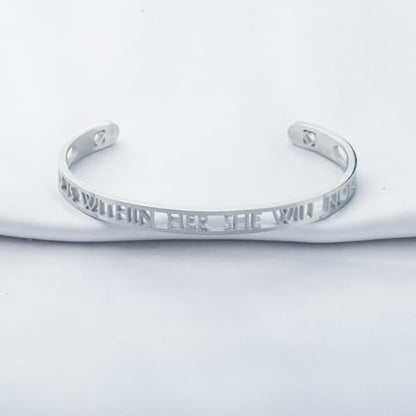 CHOORO Christian Gift Religious Psalm 46:5 God is Within Her She Will Not Fall Hollow Out Patterns Bracelet Bible Verse Gift For women (God is Within Her br)