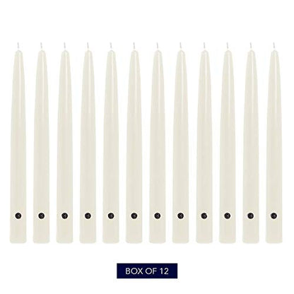 Colonial Candle Unscented Taper Candle, Handipt Collection, White, 12 In, Pack of 12 - Up to 10 Hours Burn - color: White, size: 12 In, style: Handipt