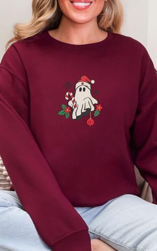 Embroidered Christmas Sweatshirts Festive Holiday Pullover Gifts with Unique Designs for Men and Women - color: Design 5