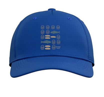 2 Fishes 5 Breads Jesus Feeds The 5000 Christian Bible Verse Adjustable Baseball Hat - color: Royal Blue