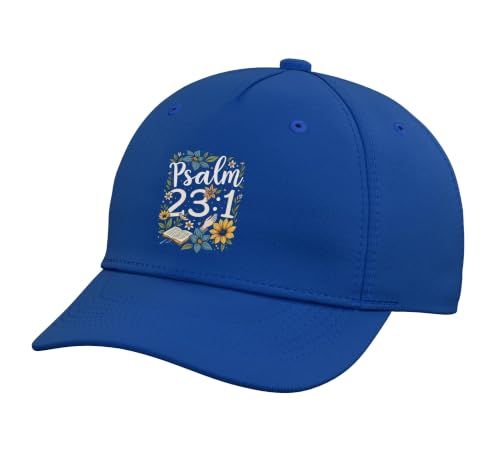 Psalm 23:1 Bible Verse Flowers Christian Women Adjustable Baseball Hat - color: Royal Blue