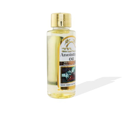 Bible Land Treasures Anointing Oil 2-Pack Bottles Set - Jeruslem of Gold -Frankincense, Myrrh & Spikenard & Temple - 50ml Each (1.69 fl oz) – Biblical Scents for Prayer & Worship from The Holy Land