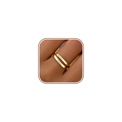 LOVECOM 925 Sterling Silver Faith Over Fear Cross Rings for Women Mother - color: Gold-Just Breathe