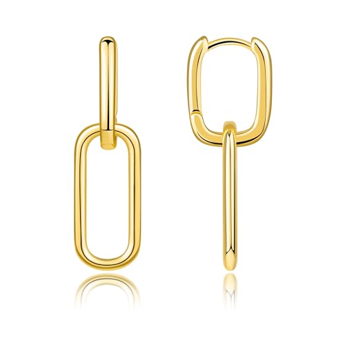 14K Gold Earring Cross Waterdrop Butterfly Heart Knot Earrings for Women Gold Silver Cross Leverback Drop Gold Silver Teardrop Hoop Dangle Earring White Gold Dangle Drop Earring - color: Gold- Paperclip Dangle Earrings