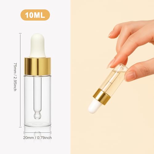 Mini Glass Dropper Bottle for Essential Oil,10ml 10pcs - style: 10ml
