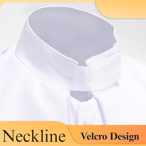 Colorful House Clergy Robe Adult Priest Costume Monk wizard for Men Exorcist Costume Halloween Outfit - color: White, size: Large