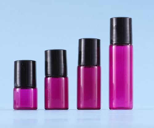 20 Pack Set 1ML Mini Sample Roll Glass Bottles for Essential Oils Roller Refillable Perfume Roll Bottle (1ML Multi) - color: 1ML Multi