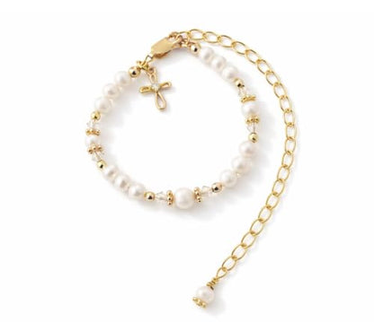 Cherished Moments Baptism to Bride Bracelet .925 Silver or 14K Gold-Plated - color: Gold