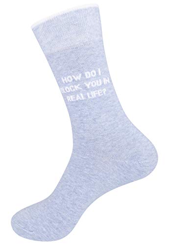 FUNATIC Socks with Funny and Profane Sayings, Sarcastic Gift for Men Women - color: Block You in Real Life