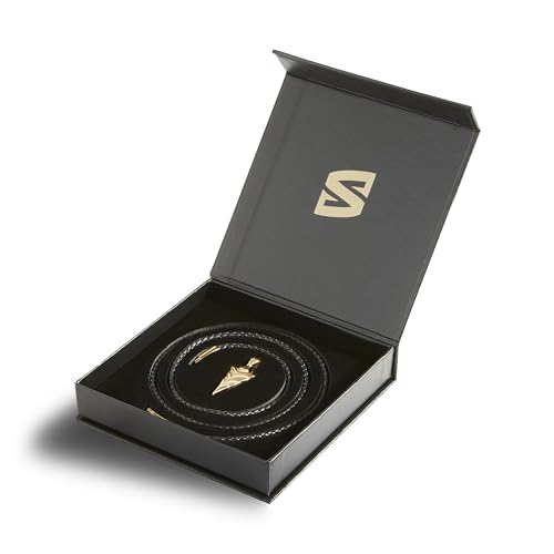 SERASAR Premium Leather Necklace Men | Stainless Steel Pendant | Secure Clasp | Three Colors | Jewelry Box Included - color: Gold, size: 50cm, style: Arrow