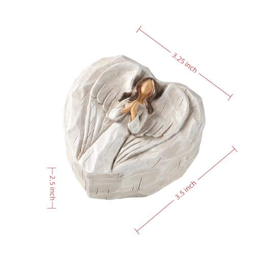 Hodao Angel Jewelry Box, Rosary Keepsake Box, Angel Gift for Women - color: White Elegance Angel-bless You