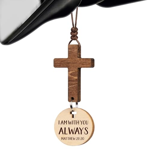 Car Accessories Christian Gifts for Women Men, Cross for Car Religious Gift - color: I Am With You Always