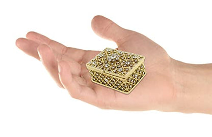 Wedding Unity Coins - Arras de Boda - Decorative Box with Rhinestone Crystals Keepsake 75 (Gold)