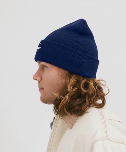 Christian Jesus Cross Beanie - Faith Winter Beanie Hats for Men Women - Religious Gifts for Christmas & New Years - color: Three Nails Cross/Navy Blue