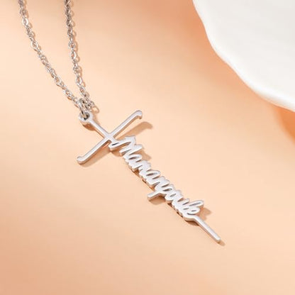 Lcherry Birthday Gifts for Grandma Mom Daughter Teacher Cross Necklace for Women Christian Necklaces Religious Gifts Jewelry for Women Mother's Day - style: Maman poule