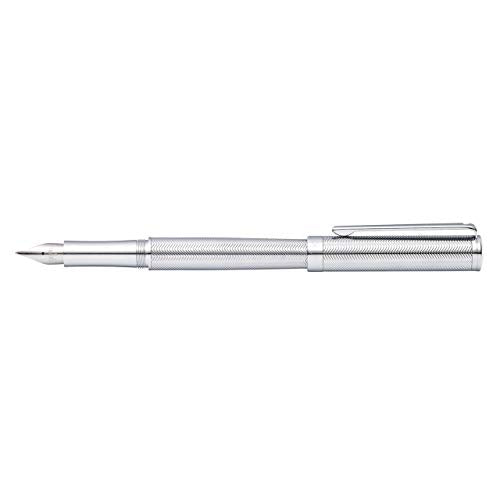 Sheaffer Intensity Engraved Chrome Fountain Pen with Chrome Cap, Trim, and Medium Nib - color: Engraved Chrome, style: Fountain Pen, Medium Nib