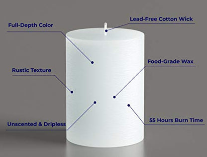 Melt Candle White Pillar Candles, Unscented, 3 Pack, 3 x 4 Inch - color: White, size: 3"x4" Pillar (3 pack)