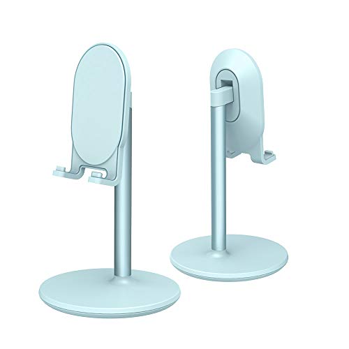 Bright Stone Phone Stand for Desk, Adjustable Cell Phone Holder for Desk, Compatible with 4"-12.9" Phones/Tablet/iPhone/iPad/Switch (Blue) - color: Blue