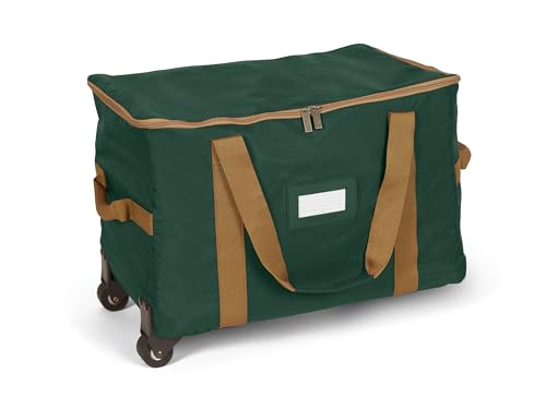 Covermates Rolling Treasurekeeper Storage Bag, 19.25" W x 13" D x 12.5" H - color: Green Heavy Duty Polyester, size: 19.25W x 13D x 12.5H - With Wheels