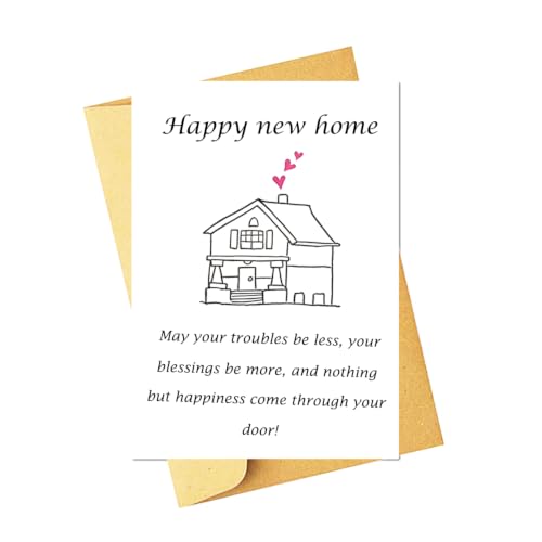 New Home Card Congratulations, Housewarming Card for Friends Coworkers Relative Neighbors, House Warming Gifts New Home for Women Men - color: WZ-06