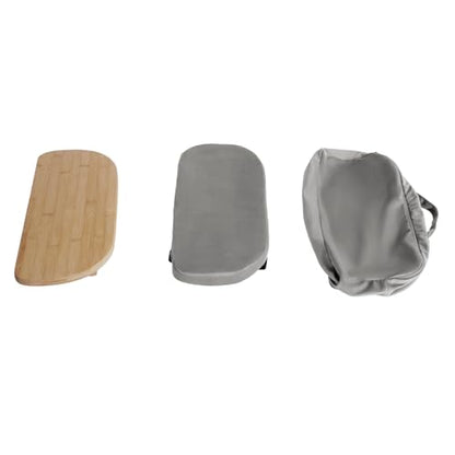 Meditation Bench, Portable Bamboo Meditation Bench Ergonomic Meditation Stool Comfortable Folding Kneeling Meditation Bench with Meditation Cushion for Longer Meditation (Gray) - color: Grey