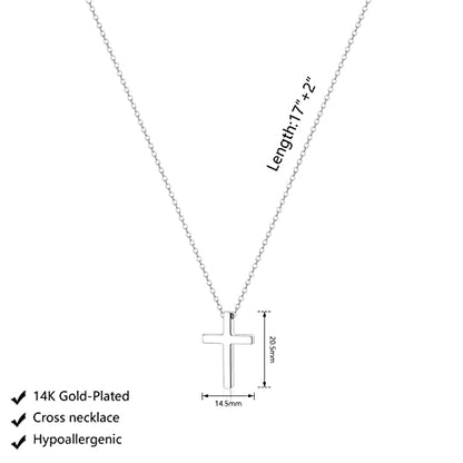 Luxval Cross Necklace for Women -Dainty 14K Gold Plated Cross Necklace Layered Gold Cross Necklace Cross Choker Necklace Gold Cross Necklaces for Women Trendy Gold Jewelry Gifts for Women - color: Silver-Classical Cross