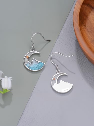 Dorunmo 925 Sterling Silver Mustard Seeds Dangle Earrings for Women Mountains Earrings Hypoallergenic Christmas Jewelry Gifts for Women - style: Mustard Seeds-Moon