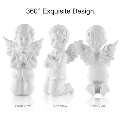 Guardian Angel Figurine Praying Hands Statue Cherub Statue, Boy - color: Angel-boys