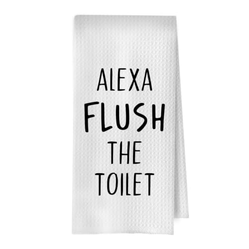 Funny Hand Towels for Bathroom 16x24 Inch, Funny Bathroom Decor, Flush the Toilet Decorative Hand Towels for Bath Room Washroom - color: Flush the Toilet
