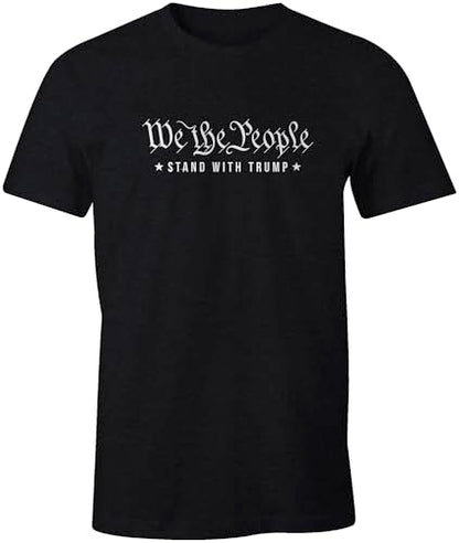 Ink Trendz We The People Stand with Trump 47 President U.S. Constitution GOP Cotton Men's T-Shirt - color: Black, size: Small