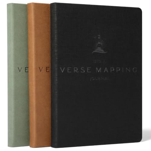 Graceful By Design Bible Verse Mapping Journal - Vegan Leather - Premium Bible Study Journaling Kit (Midnight Black) - color: Midnight Black