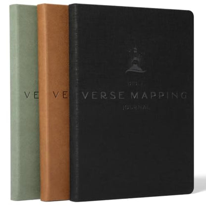 Graceful By Design Bible Verse Mapping Journal - Vegan Leather - Premium Bible Study Journaling Kit (Midnight Black) - color: Midnight Black