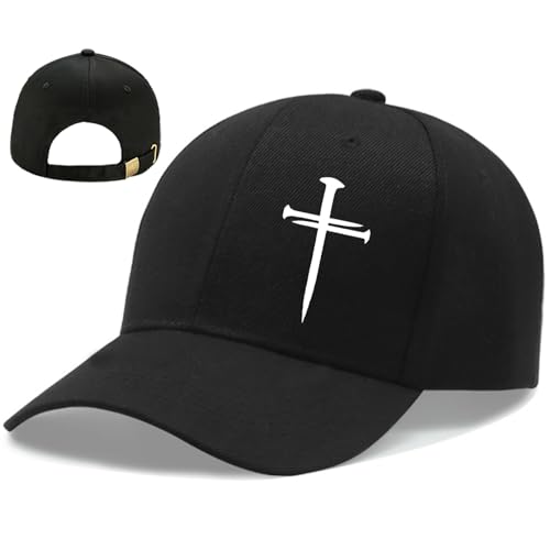 Baseball Cap for Men Cotton Baseball Hat Black Snapback Hats for Men - color: 3-nail Cross