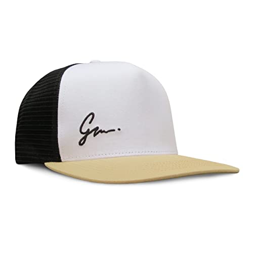 Grace Folly Trucker Hat for Men & Women. Snapback Mesh Caps - color: White & Sand