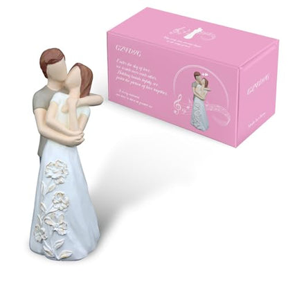 Anniversary Wedding Engagement Gift, White Hug Statue for Couple - color: White-hug