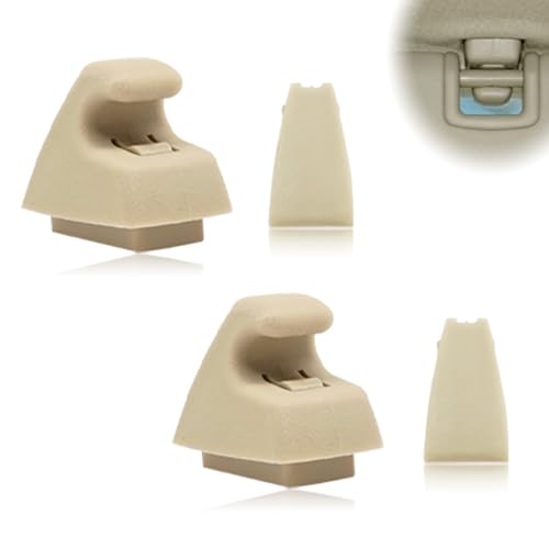 2PCS Sun Visor Clips, Replacement Sun Visor Retainer Holder Clip 95994975 95994976, Sunvisor Support Bracket Hook Hanger for Chevy Cruze Silverado Tahoe Sonic Spark Verano, Car Accessories (Beige) - color: Beige