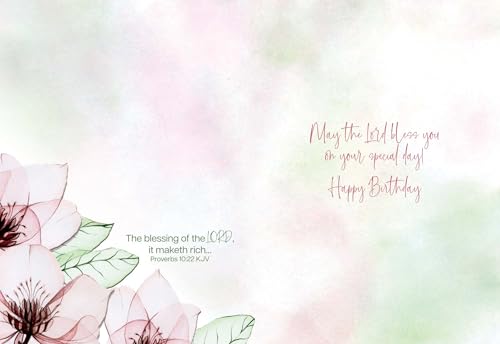 Beautiful Floral Birthday Cards KJV, 12 Count