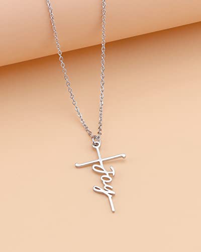 Lcherry Faith Cross Pendant Necklace for Women Religious Christian Jewelry Birthday Christmas Gifts for Women - style: 40-Joy