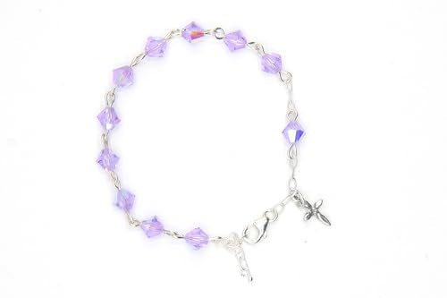 Catholic Communion Rosary Bracelet Created with Swarovski® Crystals, Glass - color: Alexandrite - June
