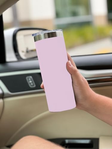 LaserGram Personalized 22oz Skinny Tumbler, Christian Cross (Light Purple) - color: Light Purple