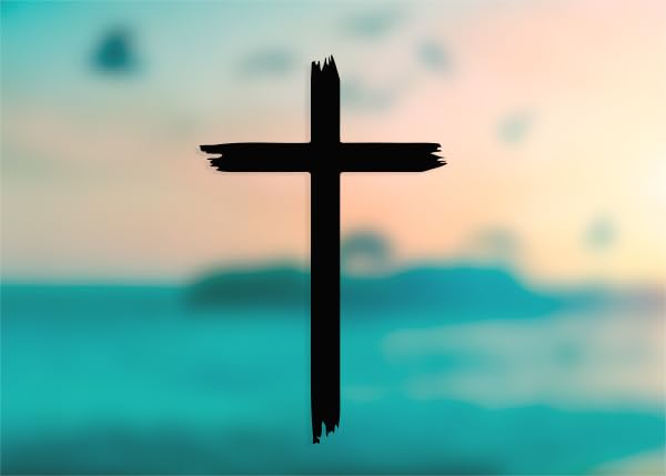 Christian Cross Car Decal - Vinyl Sticker, Black, 4 in - color: Black, size: (A) X-Small: 4"