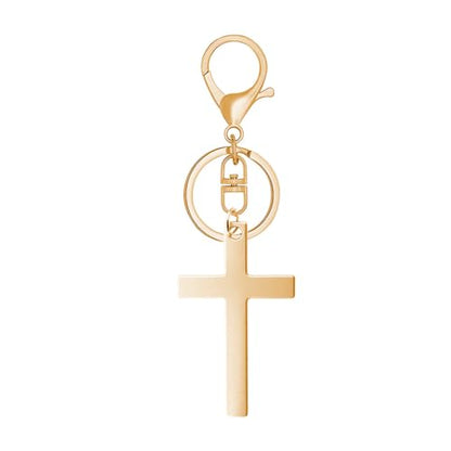 YALLNASL Cross Purse Charm for Handbag Purse Cross Keychain Accessories for Women Men Religious Christian Birthday Gift Ideas - color: Gold
