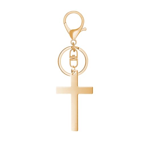 YALLNASL Cross Purse Charm for Handbag Purse Cross Keychain Accessories for Women Men Religious Christian Birthday Gift Ideas - color: Gold