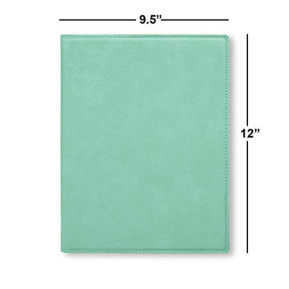 Large 9.5" X 12" Portfolio Notepad, Christian Cross, Personalized Engraving Included (Teal) - color: Teal, size: Large 9.5 X 12