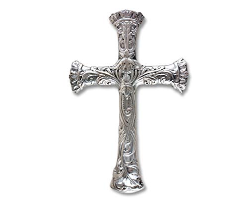 Arthur Court Designs Aluminum Wall Metal Hanging Christian Cross - Symbol of Faith 14 inch Tall