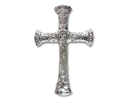 Arthur Court Designs Aluminum Wall Metal Hanging Christian Cross - Symbol of Faith 14 inch Tall