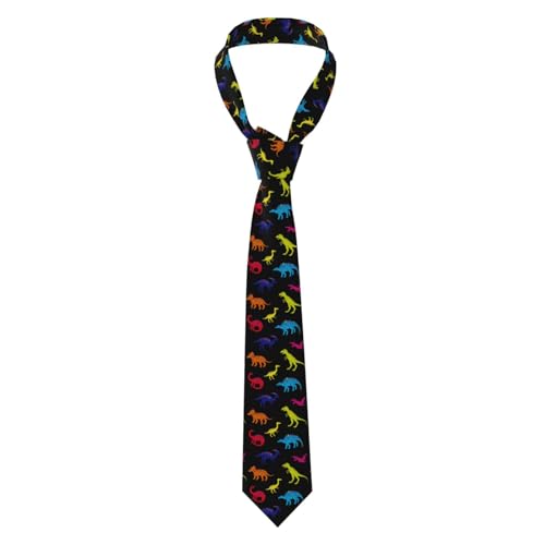 Men's Neckties, Novelty Printed Skinny Tie for Work Casual Party - color: Dinosaurs